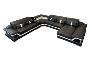 Bewley Modern Leather Sectional With Storage