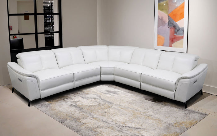 Rium Modern Leather Sectional With Recliners