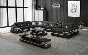 Bewley Modern Leather Sectional With Storage