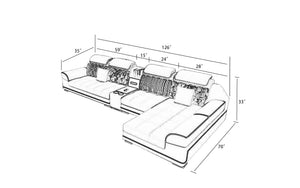 Selena Light Grey & White Small Modular Tufted Sectional