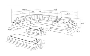 Blaylock Modern Sectional Sofa with LED Light