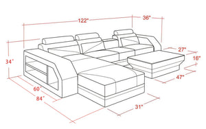 Kopp Leather Sectional With Storage