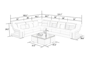 Lisa Leather Corner Sectional with LED Light