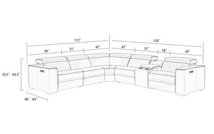 Birt Leather Sectional Sofa With Recliners