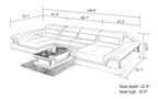 Taliya Small Modern U-Shape Leather Sectional