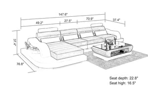 Nebula Small Modern Leather Sectional