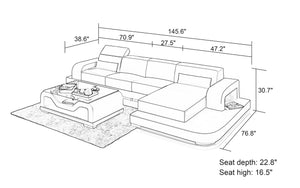 Gara Small Modern Leather Sectional