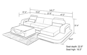 Tara Small Modern Leather Sectional