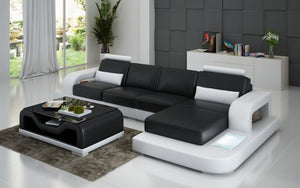 Tara Small Modern Leather Sectional