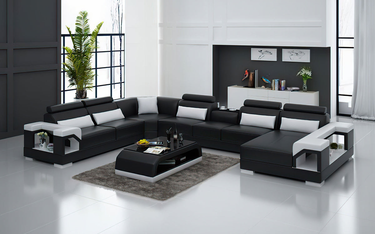 Talos Modern U-Shape Leather Sectional