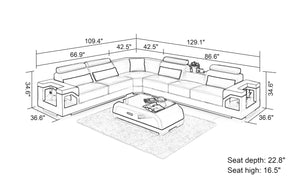 Talos Modern Leather Sectional