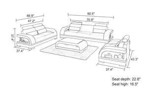 Nexso Modern Leather Sofa Set