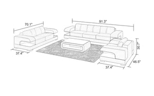 Elza Modern Leather Sofa Set