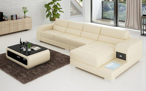 Poris Small Modern Leather Sectional