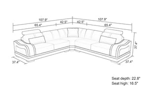 Asland Modern Leather Sectional