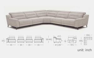 Kaycee Modern Fabric Sectional with Recliner