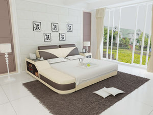 Dark Brown And Beige Bed