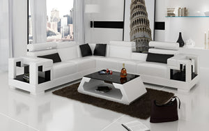 Uri Modern Leather Sectional