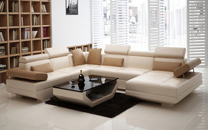 Merdell Modern U-Shape Leather Sectional