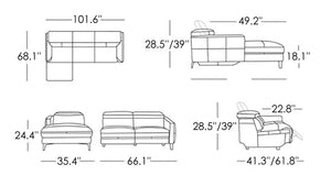 Las Vegas Modern Reclining Sectional