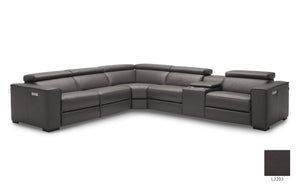 Birt Leather Sectional Sofa With Recliners