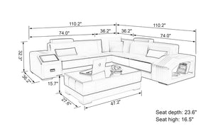 Baiae Modern Leather Sectional