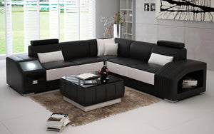 Baiae Modern Leather Sectional