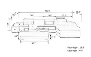 Baiae Small Modern Leather Sectional