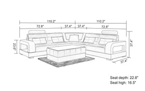 Ulubray Modern Leather Sectional