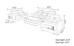 Ulubray Modern Leather Sofa Set