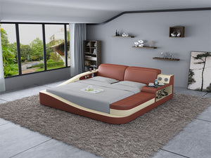 Rebino Leather Bed With Storage