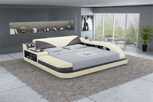 Plaff Leather Bed With Storage