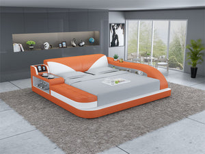 Plaff Leather Bed With Storage