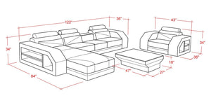 Modern Leather Sectional