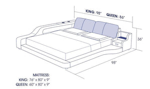 Las Vegas Modern Leather Bed