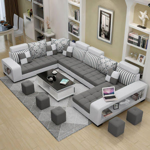 Selena Modular Tufted Sectional With Chaise(Dark Grey & Light Grey)