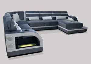 Grando Modern Sectional with Speaker & Wireless Charger & LED Lights