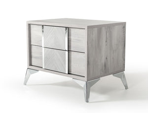 Louisa Italian Modern Grey Nightstand
