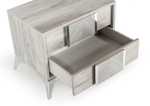 Louisa Italian Modern Grey Nightstand