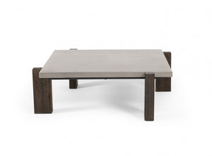 Arezzo Dark Grey & Walnut Square Coffee Table