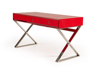 County Transitional Red Crocodile Desk