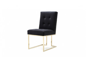 Lybo Modern Black & Gold Dining Chair (Set of 2)