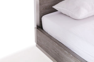 Adele Modern Grey & Stainless Steel Bedroom Set