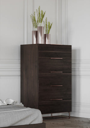 Bertin Italian Modern Dark Rovere Chest