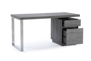 Ceero Modern White & Stainless Steel Desk