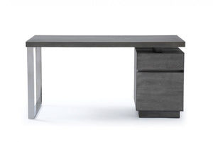 Ceero Modern White & Stainless Steel Desk