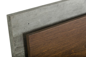 Camona Modern Dark Walnut & Faux Concrete Bedroom Set