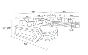 Salvie Futuristic Sectional with LED Lights | Smart Furniture