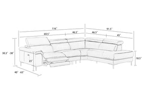 Modern Kanis Power Recliner Sectional