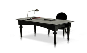 Alinmi Transitional Black Crocodile Lacquer Office Desk